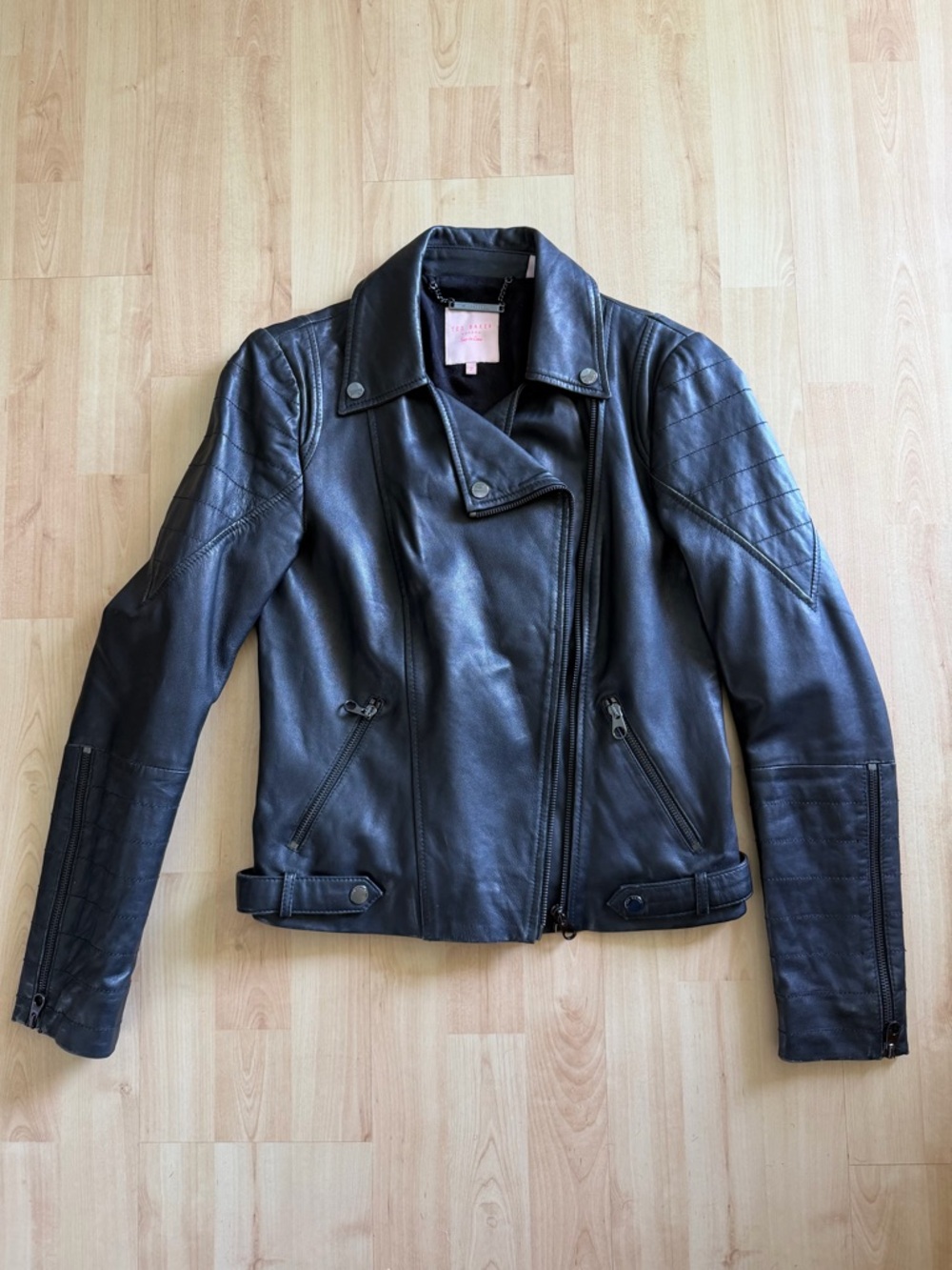 Ted Baker Black Leather Moto Jacket
